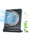Jialexin Small Desk Fan, Portable and USB Rechargeable Fan, Mini Fan with 2000mAh Battery, 180&deg; Rotatable Base, Powerful Wind with 3 Speeds, Small &amp; Quiet for Outdoor Activities, Travel, Office, Home