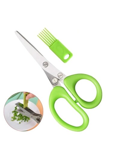5-Blade Stainless Steel Herb Scissors - for Chopping Cilantro, Salad Greens, Paper and Garden Use