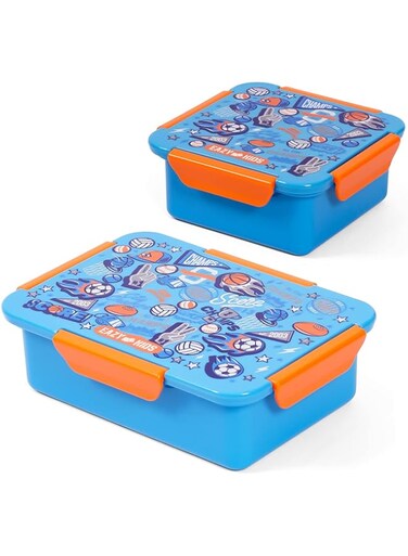 Eazy Kids Lunch Box Set, Soccer - Blue