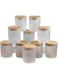 Airtight Containers for Candles-Frosted Glass Storage Jars with Bamboo Lids-Spices, or Pantry Organization (Set of 10, 200ML).