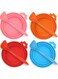 WEZCHUGHAOL 4 Pcs Pet Food Can Lids with 4 Spoons, Silicone Pet Food Can Lids Covers, Fit Most Standard Size Canned Dog Cat Food Can Tops for Pet Food Storage