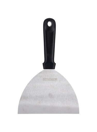 Royalford Rf9872 Stainless Steel Scraper - Portable Ergonomic Long Handle Multi-Purpose Slanted Blade Cutter   Bench Food Dishwasher Safe Ideal Slice, Chop, Mince, &amp; Scoop