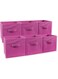 Greenco Foldable Storage Cubes, 6 pcs (Pink)   Closet Organizer Basket/Box/Bin/Shelf Cube Collapsible Bins Boxes Non-woven Cloth Fabric Bin Drawers/Baskets