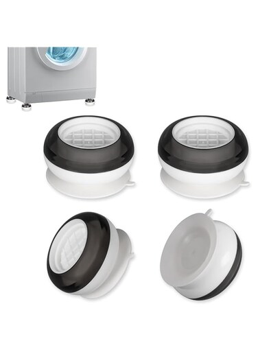 Alyvisun Washing Machine Feet Pads, 4PCS Universal Anti Vibration Slip Foot Mat Shock Absorber Base Support Stand for Dryer, Dishwasher (White), One Size