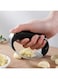 Garlic Press Rocker, Stainless Steel Garlic Mincer Crusher Professional Kitchen Gadgets Garlic Chopper with Ergonomic Handle, Silicone Garlic Peeler