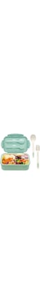 AMERTEER Bento Box, 3 Compartments 1400ml Lunch Box For Kids and Adults with Reusable Spoon and Fork, Durable, Leak Proof Food Container for On the Go Meal, BPA-Free and Food-Safe Materials