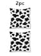 2-Piece Home Decorative Pillow Covers Plush Throw Pillow Cover Black White 45x45 Centimeter