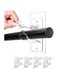 SANZEZ COOLive 4-Pack No Drill Needed Curtain Rod Holders Brackets, Self Adhesive Rod Holder Hooks, Multipurpose Nail Free Stick on Curtain Rod Hooks