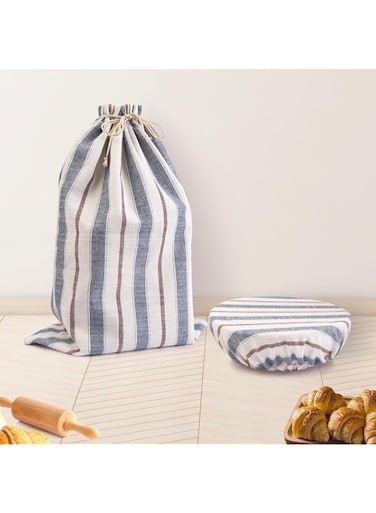 Bread Bags for Homemade Bread Sourdough with Bowl Cover, 18"x12" Large Reusable Organic Linen Sourdough Bread Bags, Bread Storage Bags with Plastic Lined, 12" Diameter Bread Proofing Cover