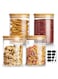 4 pcs 750 ml (27oz) Round Glass Storage Jar with Bamboo Lids Airtight, Stackable Glass Canisters &amp; Containers for Kitchen Storages Food Coffee Tea Cookie Pasta Candy Grains Herb