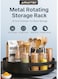 Storage Rack, 30.5cm Metal Rotating Spice Rack, 360 Degree Rotating Rack for Kitchen Cabinets Countertops Food Storage Room Bathroom Black