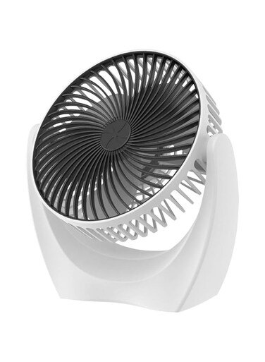 Ogetok Small USB Desk Fan, 8 Inch Mini Table Fan, Adjustable Portable Quiet 2 Speeds Strong Airflow Desktop Personal Fan for Indoor Home Bedroom Office Outdoor Travel, USB Powered, Black &amp; White