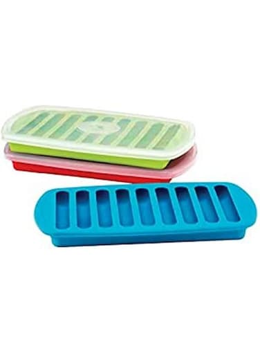 Joie MSC International Joie Tray, LFGB-Approved Silicone, Makes 9 Water Bottle Ice Sticks, Assorted Colors