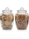 Glass Jars with Airtight Lid, Large Apothecary Containers, Kitchen Canisters for Cookies, Flour, Sugar, Rice, 2 Pieces, Holds 2.1 Kg, 24 x 14 cm