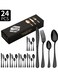 24-Piece Stainless Steel Cutlery Set Matte Assorted Finish
