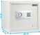 Rubik Safe Box, Digital Lock with Key, Large Capacity, Suiteable for Home Office, Protects Cash Money Documents (RB-35EGX, 35x38x30cm) White