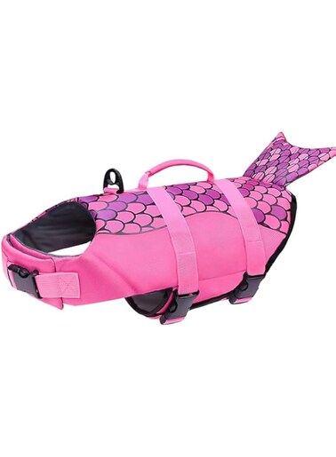 Dog Life Jacket Swimming Safety Coat Floatation Life Vest Life Saver with Handle Dog Life Jacket for Small Dog Puppy Large Dog (Pink, L)