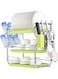 4 Tier Dish Drying Rack Silver/Green 56x43.5x25cm