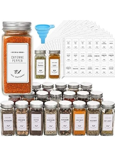 24-Piece Spice Jar And Accessory Set Multicolour 120ml