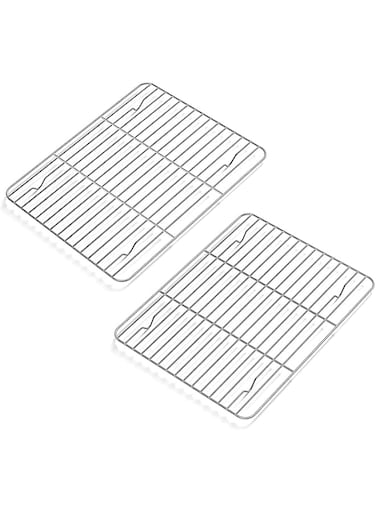 SYOSI 2 Pack Cooling Rack for Baking Stainless Steel, Heavy Duty Wire Rack Baking Rack, 11.8 * 9 in Cooling Racks for Cooking, Fits Quarter Sheet Pan Small Toaster Oven, Dishwasher Safe