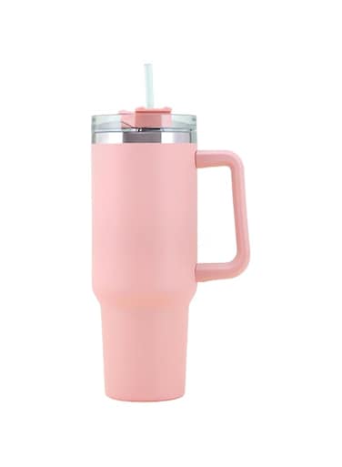 OYDAS Stanl cup 40oz(1200ml), stanl water bottle,Stanl Tumbler with Handle,Stainless Steel Vacuum Insulated Tumbler with Lid and Straw,Sports Water Bottle Jug,Travel Coffee Mug(Pink)