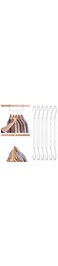 HOUSE DAY 8-Pack White Closet Organizers and Storage, Magic Hangers Space Saving Clothes Hangers, Sturdy Plastic Hangers with 5 Holes for Wardrobe Closet Organization, College Dorm Room Essentials