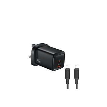 G-Charge Series 45W Dual Port PD &amp; QC Wall Charger with C-to-C Cable UK Plug