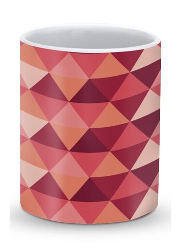 Premium Topsy Turvy Triangles Designer Mug Red/Beige