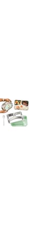 Bento Lunch Box - 3 Compartment Lunch Containers for Adults and Kids,Food Grade Plastic &amp; Stainless Steel Lunch Box BPA-Free and Food-Safe Materials - Multi Color
