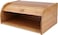 Emirates Living Bamboo Bread Box   Large Natural Wooden Roll-Top Bread Storage Bin for Kitchen Counter   Farmhouse Eco-Friendly Rustic Bread Holder for Loaves, Pastries &amp; Baked Goods