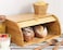 Emirates Living Bamboo Bread Box   Large Natural Wooden Roll-Top Bread Storage Bin for Kitchen Counter   Farmhouse Eco-Friendly Rustic Bread Holder for Loaves, Pastries &amp; Baked Goods