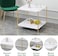 Al Nojoom Home Square Coffee Table &ndash; 23.6" Small 2-Tier End Table with Open Storage Shelf   White Wooden Top + Gold Metal Frame   Modern Living Room Side Table, Sofa Table &amp; Bedside Accent Table