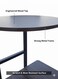 Al Nojoom Modern Round Coffee Table with Metal Frame &amp; Storage Shelves   Small Sofa Side/End Table for Living Room &amp; Bedroom Corner Cabinet &ndash; Gray