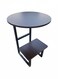 Al Nojoom Modern Round Coffee Table with Metal Frame &amp; Storage Shelves   Small Sofa Side/End Table for Living Room &amp; Bedroom Corner Cabinet &ndash; Gray