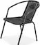 Al Nojoom Garden Dining Set 3 Piece (2 Chair and 1 Table) Outdoor Furniture Patio Dining Table and Chair Balcony Dinning Table and Chair Poly Rattan Anthracite &amp; BLACK Backyard table and chair set
