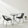 Al Nojoom Garden Dining Set 3 Piece (2 Chair and 1 Table) Outdoor Furniture Patio Dining Table and Chair Balcony Dinning Table and Chair Poly Rattan Anthracite &amp; BLACK Backyard table and chair set
