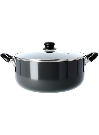 Delcasa Aluminium Casserole With Glass Lid, 28Cm Induction Safe Saucepan With Durable Nonstick Granite Coating Stock Pot With Glass Lid &amp; Heatresistant Handles Cookware Casserole Pan, Multicolour