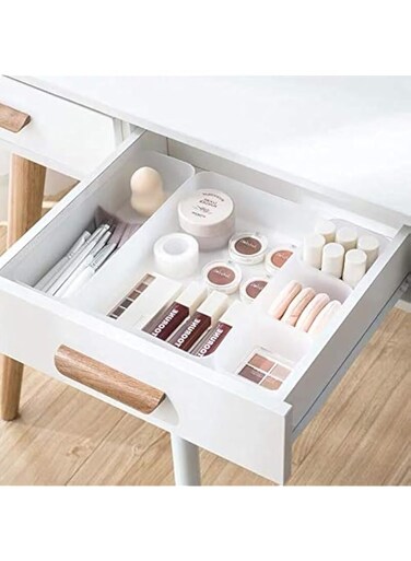 Chris.W Clear Plastic Drawer Organizer Tray for Vanity Cabinet, Set of 5 Storage Tray for Makeup, Kitchen Utensils, Jewelries, Medicine, Pens, and Gadgets