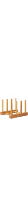 Kunovo Bamboo Dish Rack,Pot lid/Plate/Cutting Board Organizer for Kitchen cabinets,Bottle Drying Holder (3G)