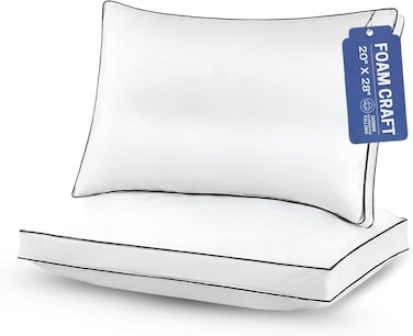 CRAFT Cooling Bed Pillows for Side Sleepers - Pack of 4 Down Alternative Standard (20" X 28")