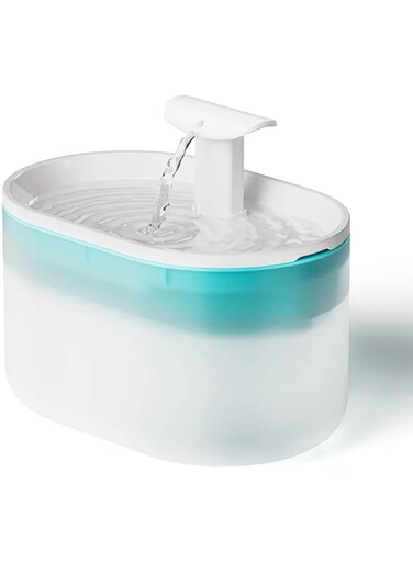 Guintray-bo Cat Water Fountain Ultra Quiet with Two Flow Modes, Large-Size Filter Capsule Pet Water Fountain, 71oz/2.1L Visible Water Level Dog Water Dispenser for Cats &amp; Dogs (Cat Fountain)