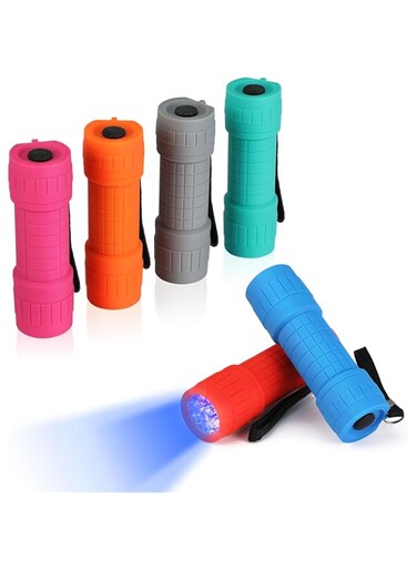 EverBrite UV Torch 6 Pack, 9 LED 395nm Black Light Torch, Colorful Mini Ultraviolet Flashlight Blacklight Detector for Pet Urine, Stain, Bed Bugs, Batteries Included