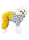 Dog Shirt Clothes Plaid Shirt Bow Tie 4 Legs Casual Shirt Overall Cool Summer Spring Autumn Vest for Small Dog Puppy Cat (White grid, L)