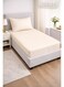 2-Piece Striped Microfiber Fitted Sheet Set Single 90x200cm &acirc;&euro;&ldquo; Soft Elastic Deep Pocket 17cm Bedsheet with 1 Pillowcase 50x70cm, Cream Microfiber Cream Single
