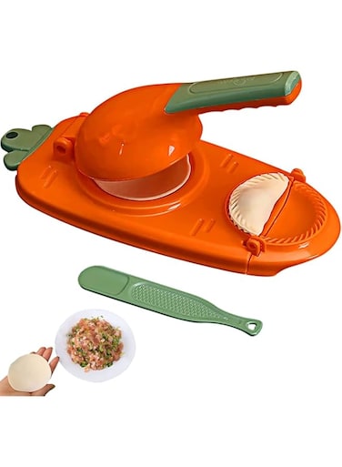 ECVV Dumpling Maker, Dumpling Skin Maker Dumpling Mould, Kitchen Dumpling Making Tool with Stuffing Spoon, Multi-function DIY Manual Dumpling Press Molds Set 2 in 1 (MULTICOLOR)