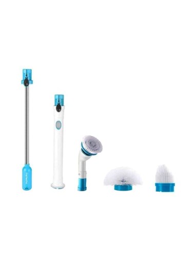 Electric Powered Spin Scrubber Set White/Blue