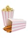 SYOSI 48Pcak Stripe Paper Popcorn Box Wedding Candy Food Box Favors Birthday Party Decoration Supplies Square Popcorn Box(Pink-Striped)