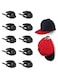 10PCS Adhesive Hat Hooks for Wall, Strong Hold Hat Hangers, Minimalist Hat Rack Design, No Drilling, Hat Hooks for Baseball Caps, Hat Holder Organizer for Wall Door Closet Office Bedroom (Black)