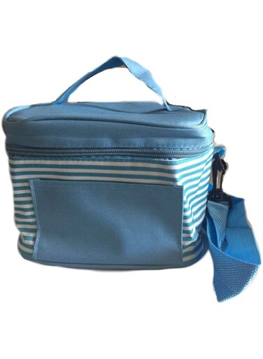 Light Blue with White Stripe Insulated Lunch Bag