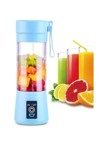 6 Blade Electric Blender And Portable Juicer Cup Color 5X9X18Cm Blue